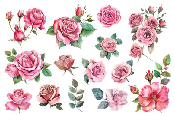 Download Watercolor Pink Rose Bouquet - Premium Resources