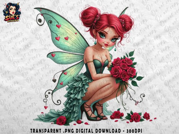 Download Magical Fairy Holding Rose Bouquet - Bouquet Collection