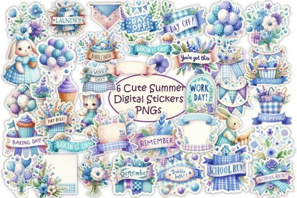 Download 66 Summer Digital Planner Stickers PNGs - Digital planner stickers Collection