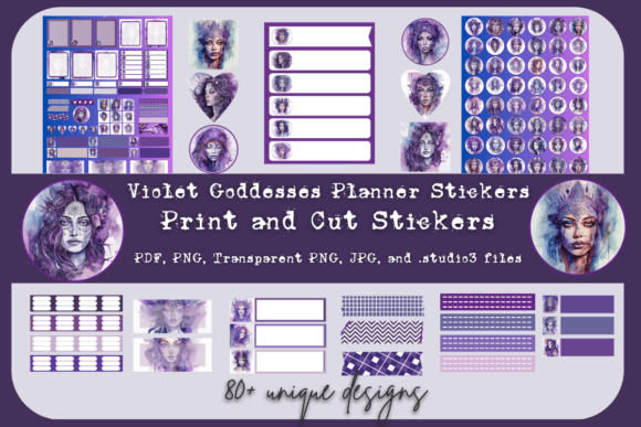 Download Violet Goddess Digital Planner Stickers - Premium Resources